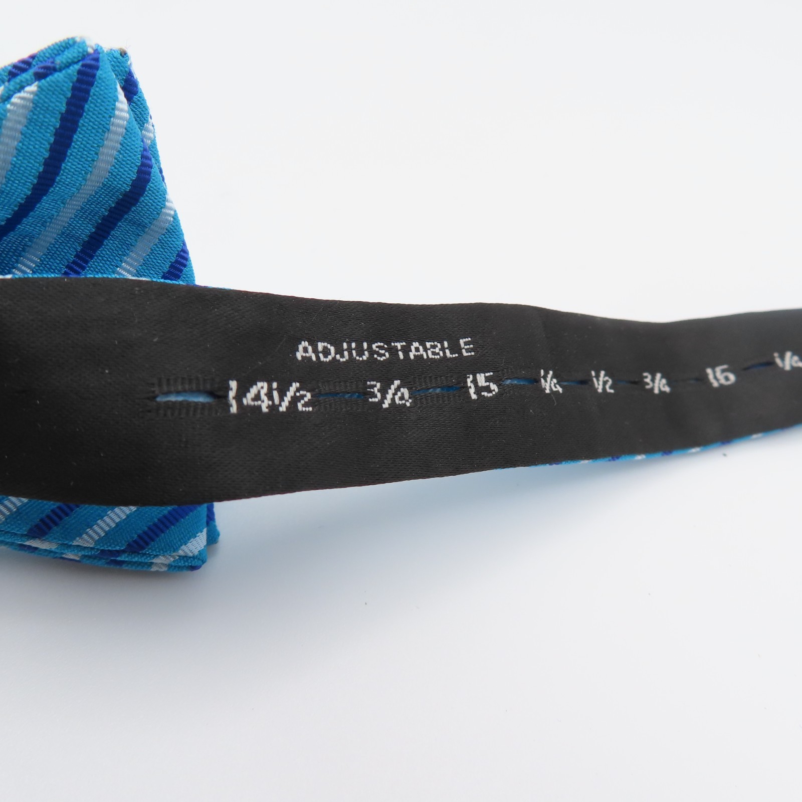 Countess Mara Bow Tie Blue White Striped 2.25″ Wide Pre Tie Polyester