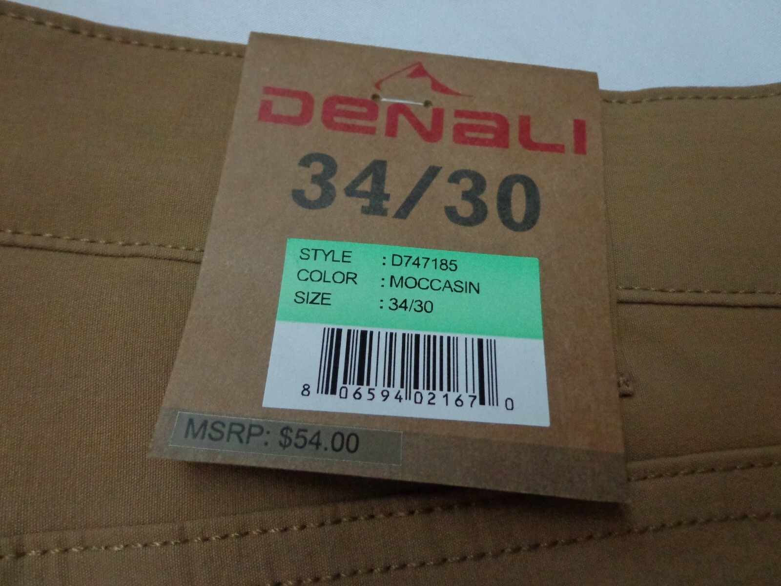 DENALI Moccasin Brown Tech Fabric Stretch Pants NWT 34/30 MSRP $54