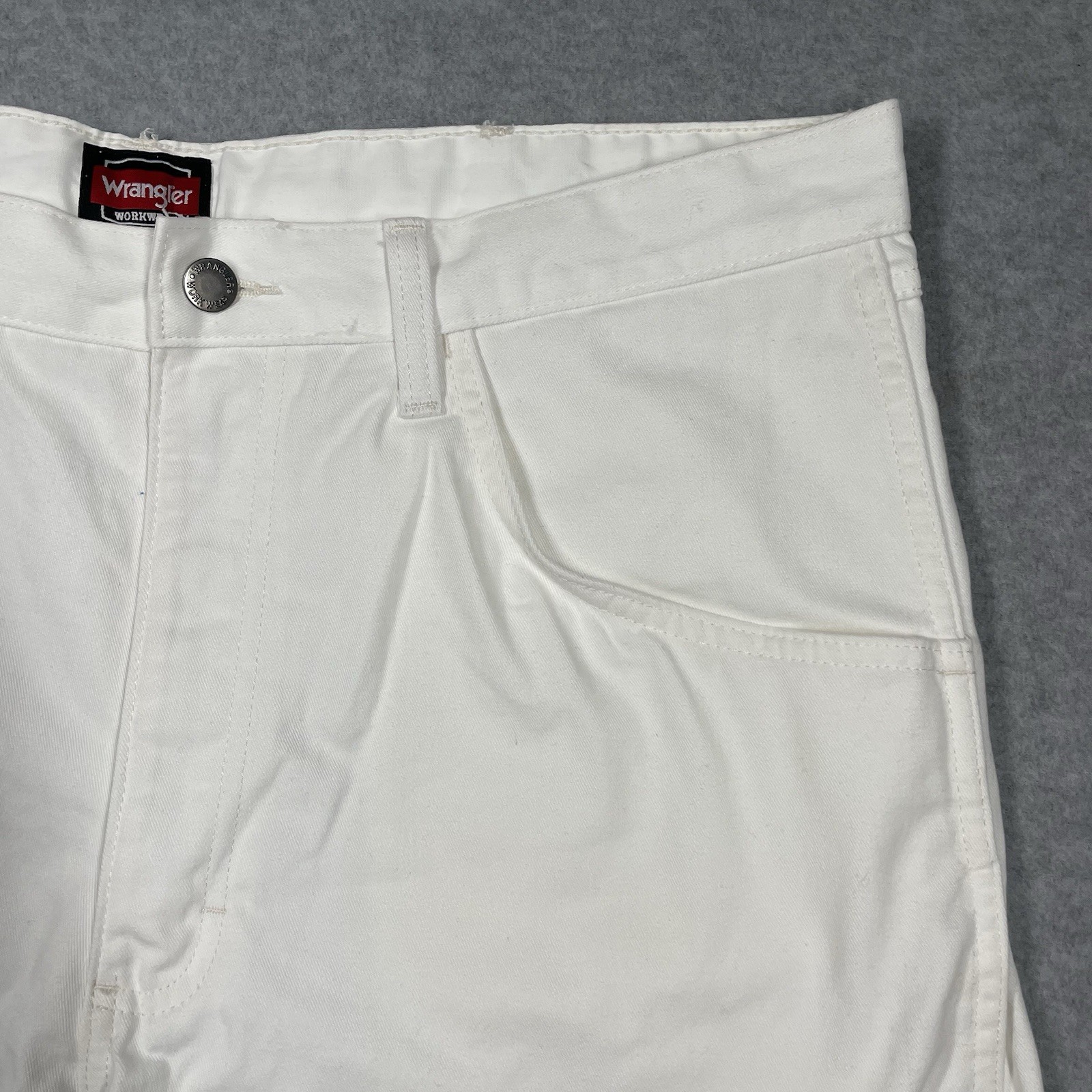 Wrangler Carpenter loop painter Jeans Men’s (fits 37×33) white straight solid