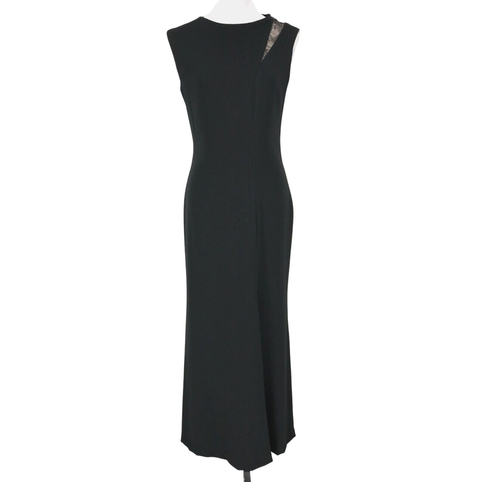 Carmen Marc Valvo Couture Gown Dress Womens 6 Black Inset Prom Wedding Formal