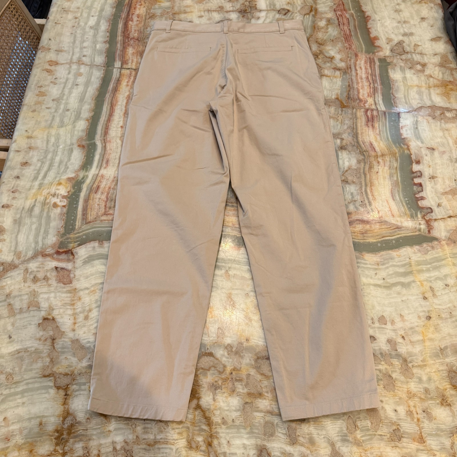 COS Mens Pleated Front Chino Pants Classic Khaki Beige Tapered Leg Size 32R