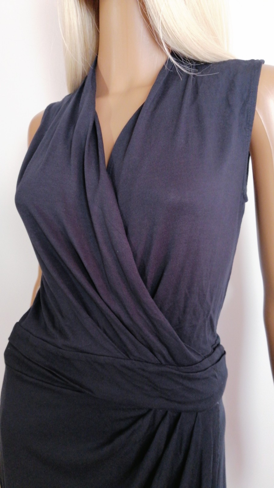 AllSaints Wrap Dress UK 10 US 6 Dark Gray Sleeveless Viscose Minimalist