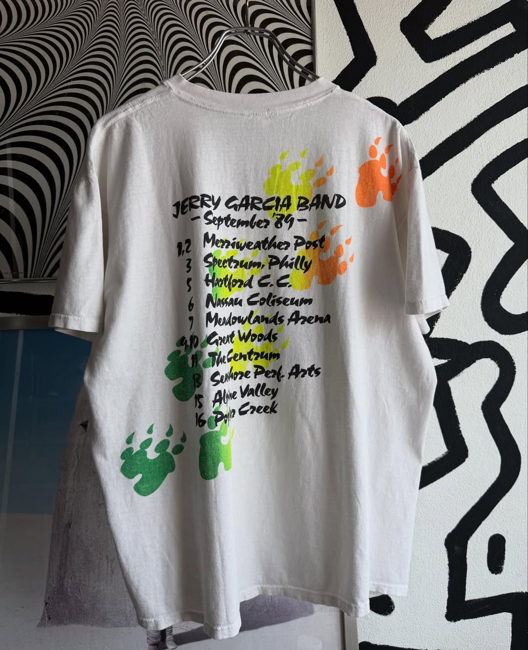 Grateful Dead Vintage 1989’s T Shirt 2 side White JERRY GARCIA BAND BTH98