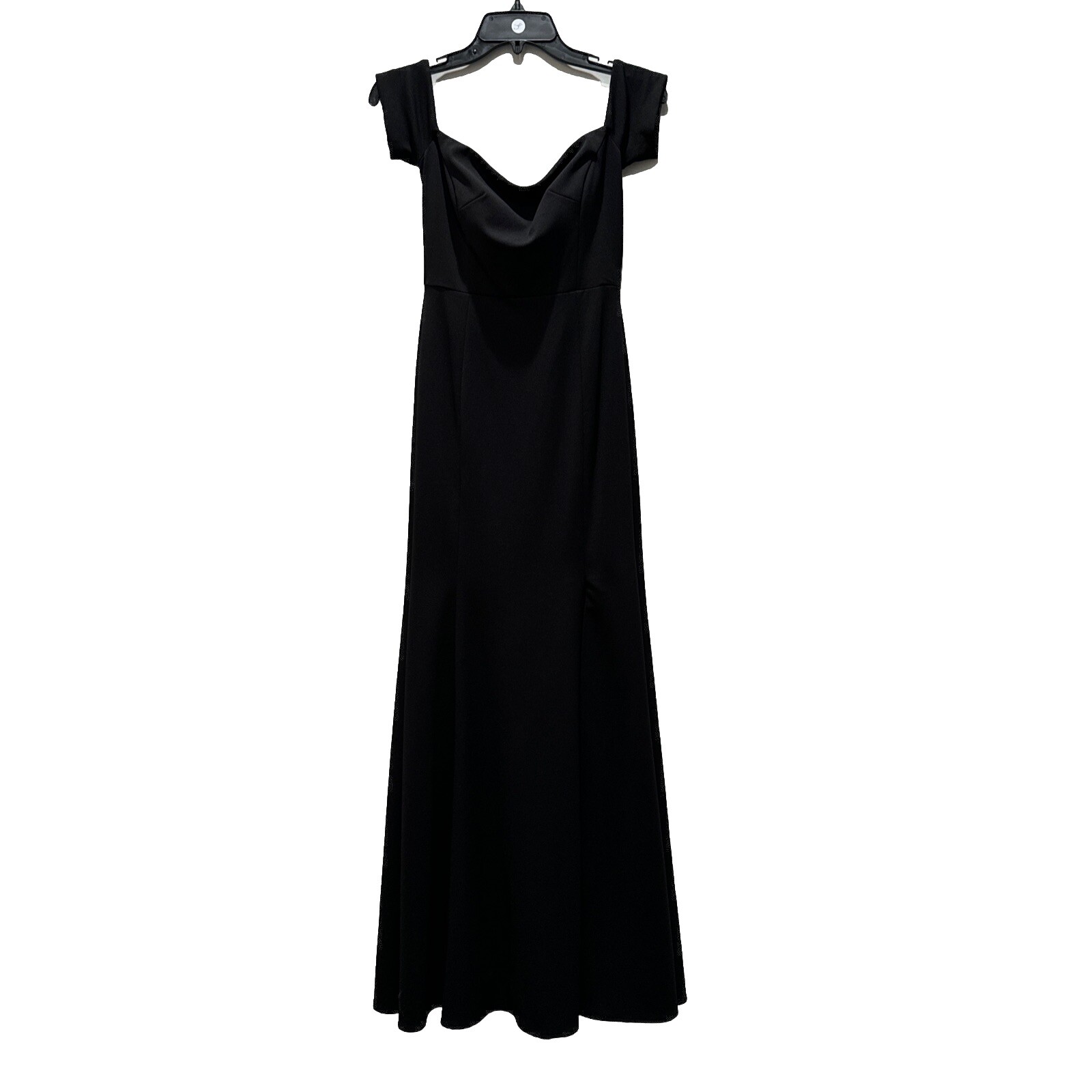 FORMAL SZ 2 Black Off Shoulder Sleeveless Ball Gown Maxi Dress formal, elegant