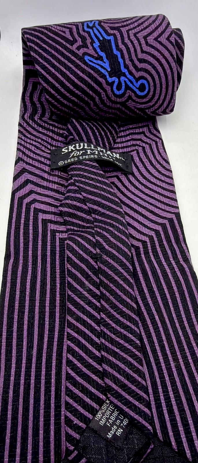Skullman for MBP Necktie 100% Imported Silk Greg Speirs Waga NYC