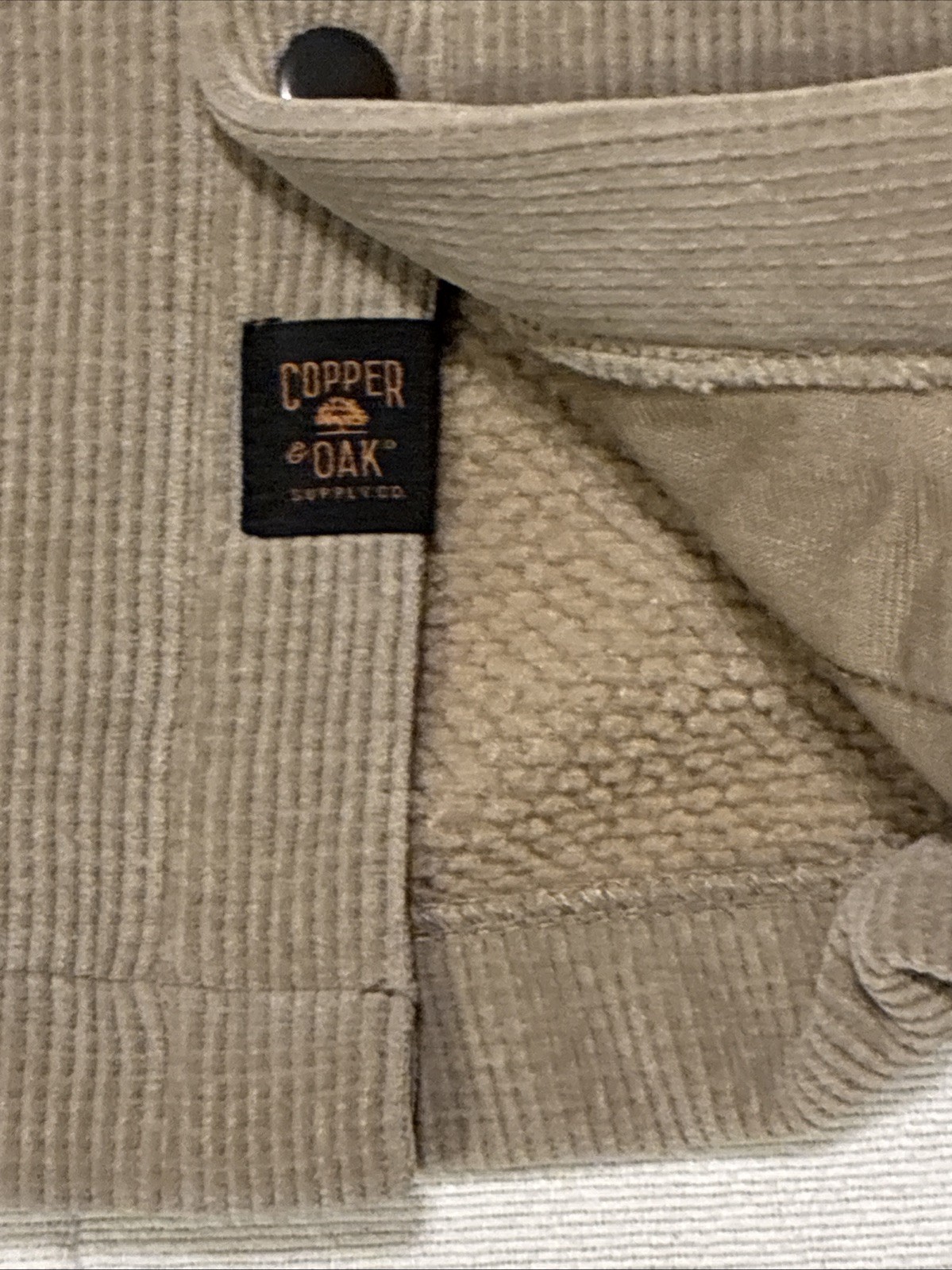Copper and Oak Men’s Shirt Jacket XL Beige Snap Up Shacket Cozy Collar Normcore