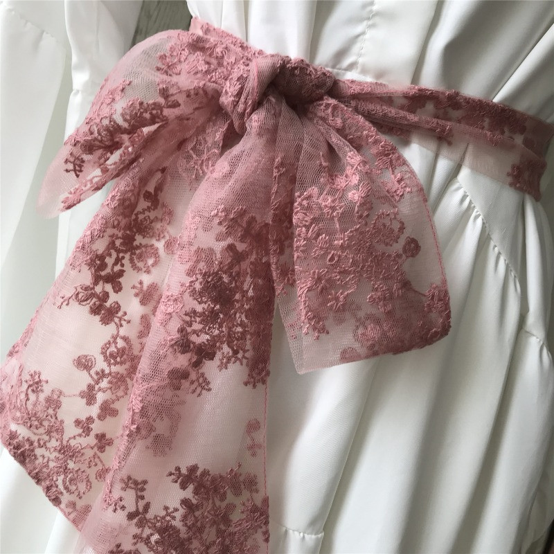 Women Floral Lace Waist Belt Sash Scarf Tie Ribbon Band Lolita ACC Decor