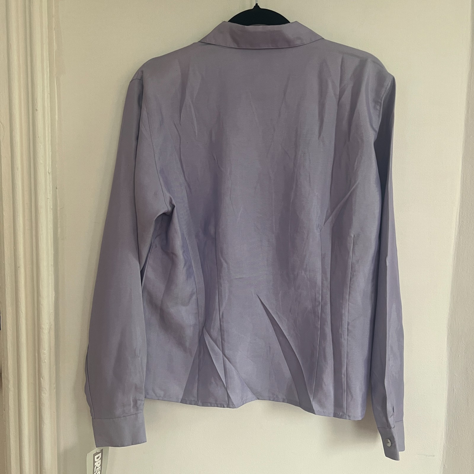 Dress Barn Lavender Silk Blend Button Front Blouse Womens Large Long Sleeve Care