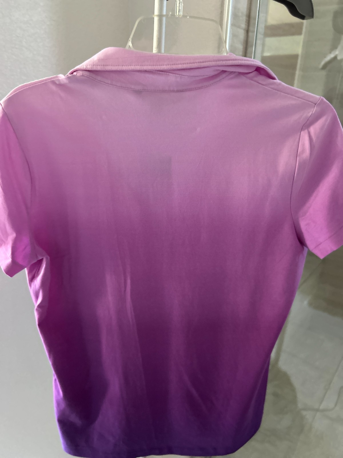 NWT $69 Ralph Lauren Ombre pink/purple knit top M stretch Signature