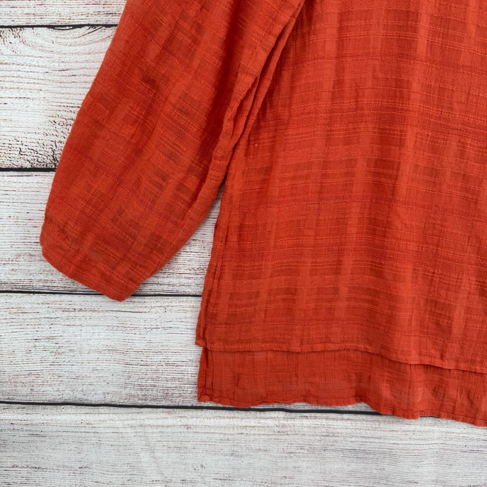 Max Edition Semi Sheer V-Neck Tunic Blouse Women’s Size XL Red/Pink NEW