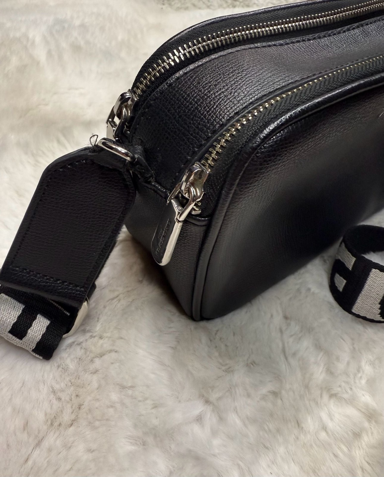 KARL LAGERFELD PARIS Maybelle Camera Crossbody Bag with Logo Webbed Strap