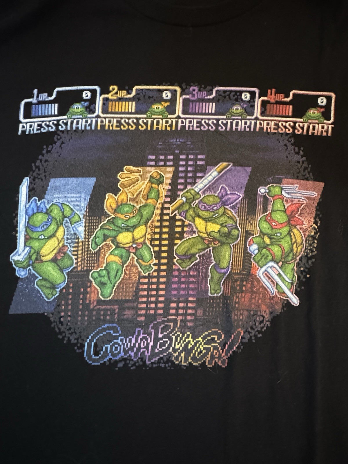 TMNT Arcade Game T Shirt Large Cowabunga Ninja Turtles Retro Graphic