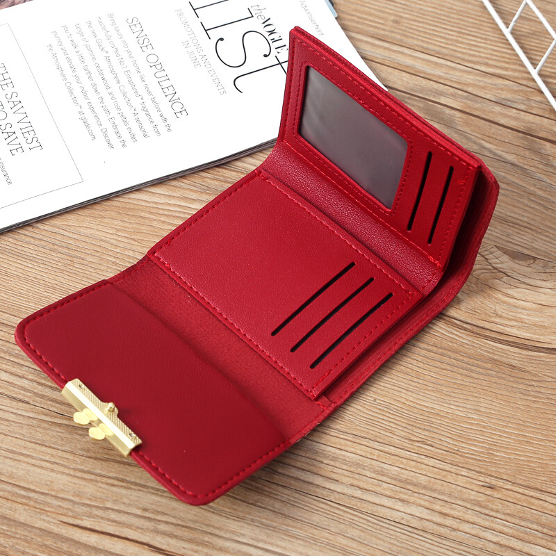 Small Mini Compact Wallet Trifold Credit Card Holder Pocket Purse for Women Gift