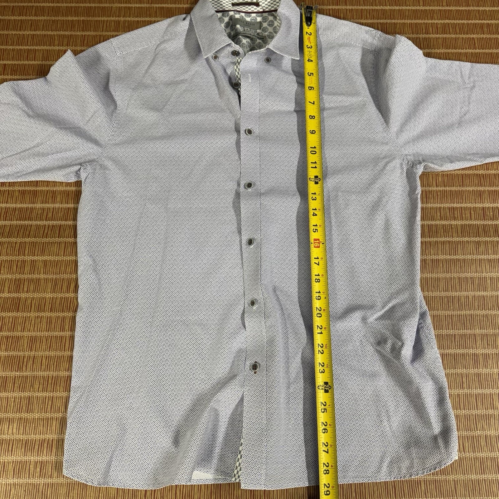 Ted Baker Men Slim Fit Flip Cuff Shirt Casual Formal Shirt Size 5 Abstract