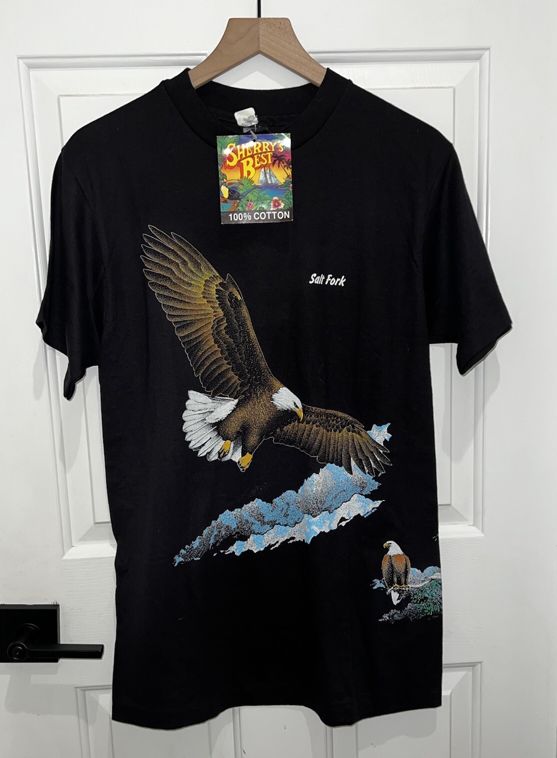 Vintage Sherry’s Best Salt Fork Bald Eagle Graphic Tee T Shirt Large L New Tag