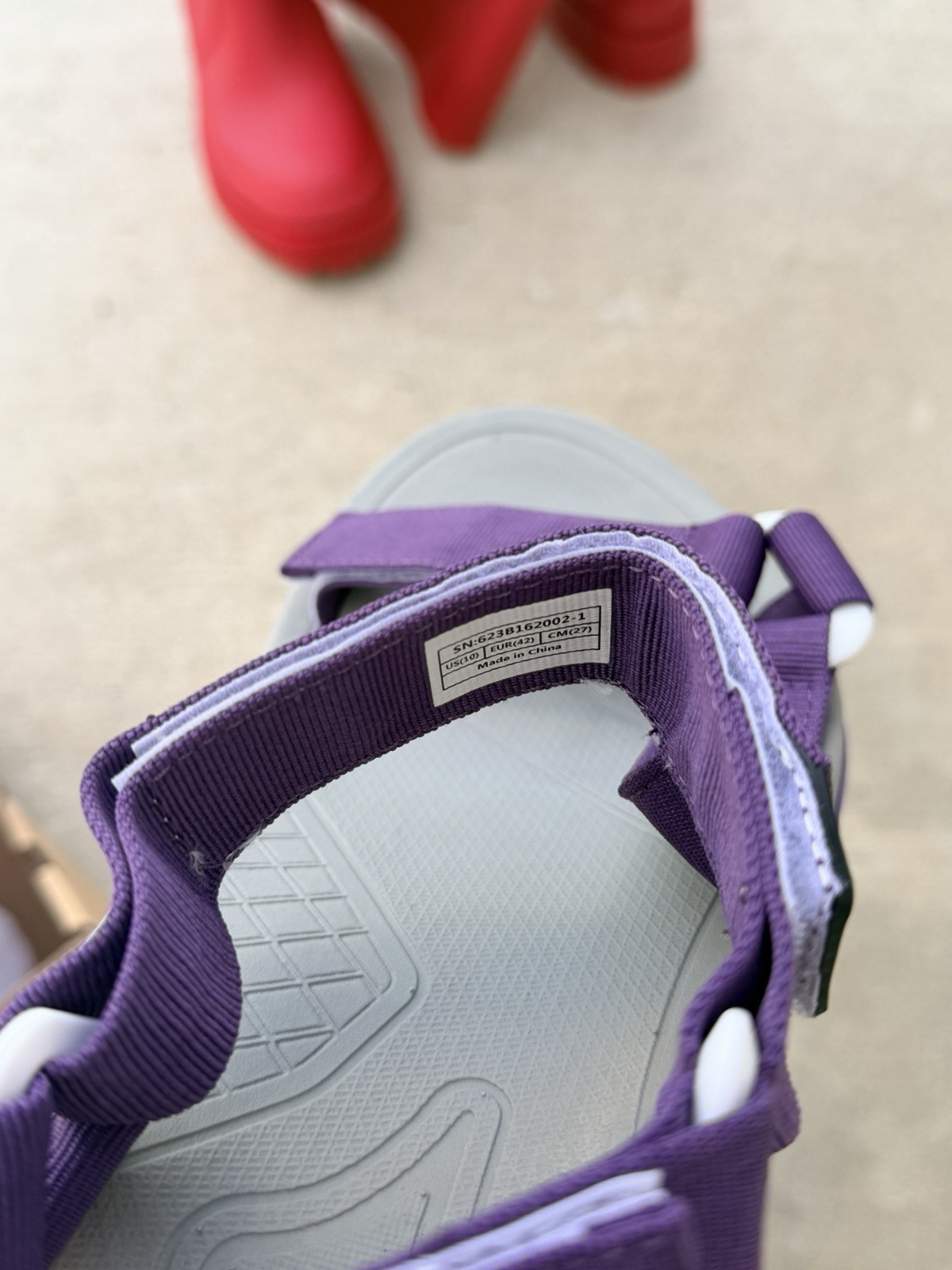 OutPro Women Strappy Outdoor Sandals Hook & Loop Adjustable Straps Purple Gray