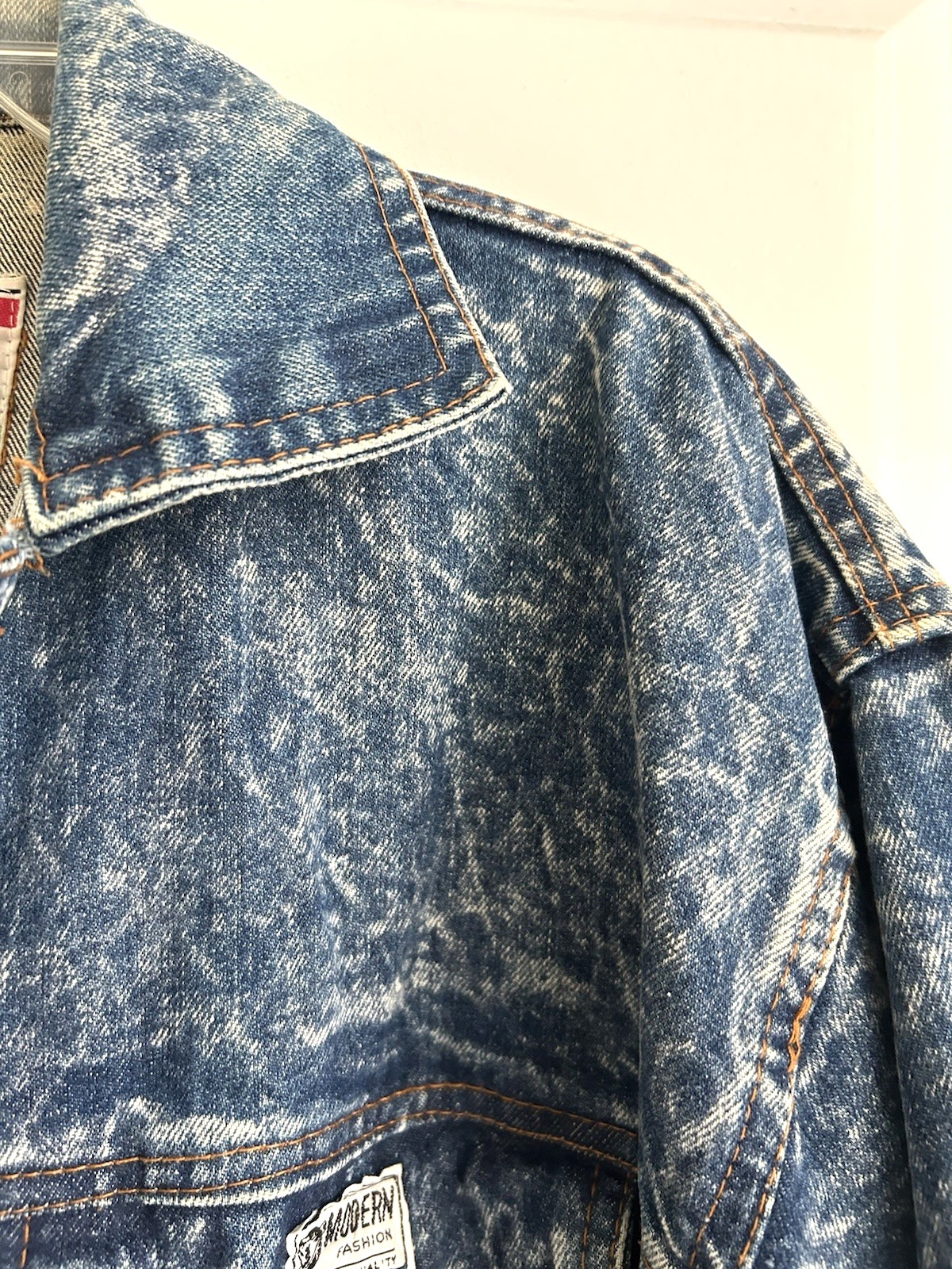 Vtg Acid Wash Denim Jean Jacket Men’s Large 90s Grunge Oversized Hip Hop Coat