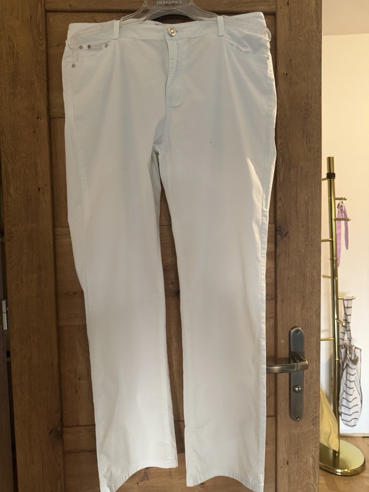 Sunbird women’s jeans cotton elastane summer with rhinestones XL/W/34 white
