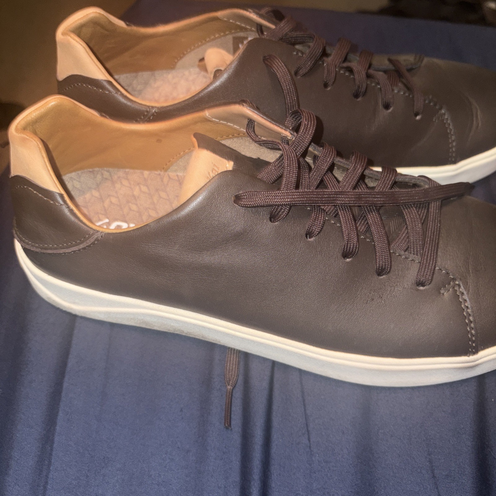 OLUKAI Lae’ahi Li ‘Ili Men’s Waterproof Leather Sneaker Brown Size 9 WORN ONCE