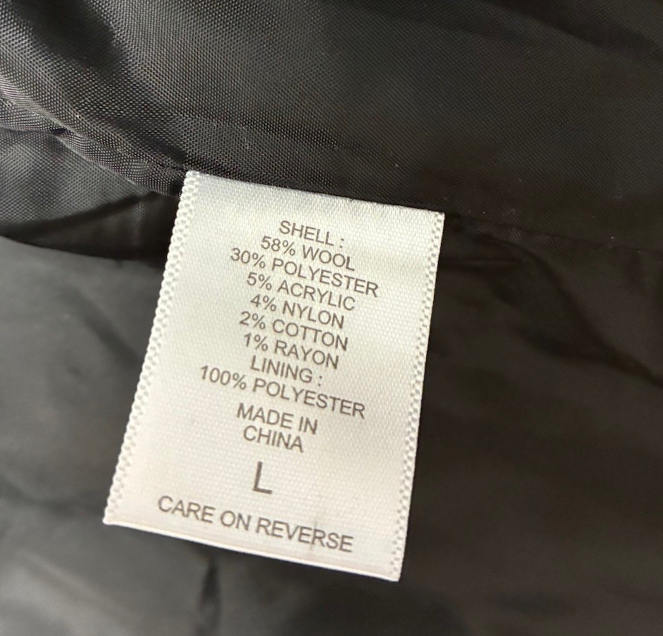 NY & Company Peacoat Women’s L Black Wool Blend Peplum Ruffle Zip Snap Jacket