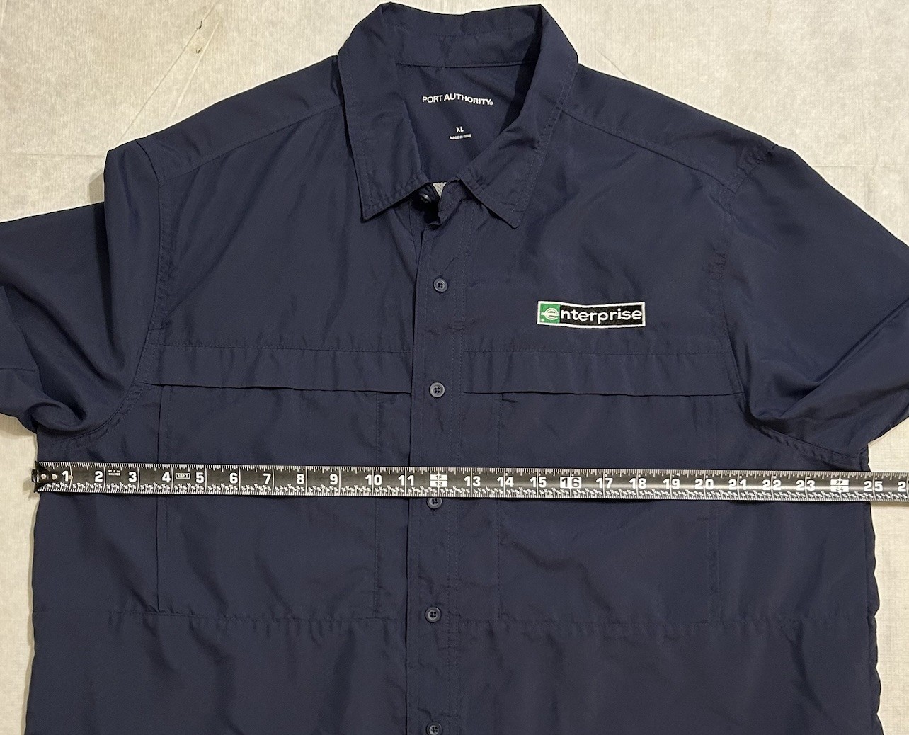 Enterprise Rent-A-Car Button Down Vented Shirt Men’s XL Blue Employee Uniform