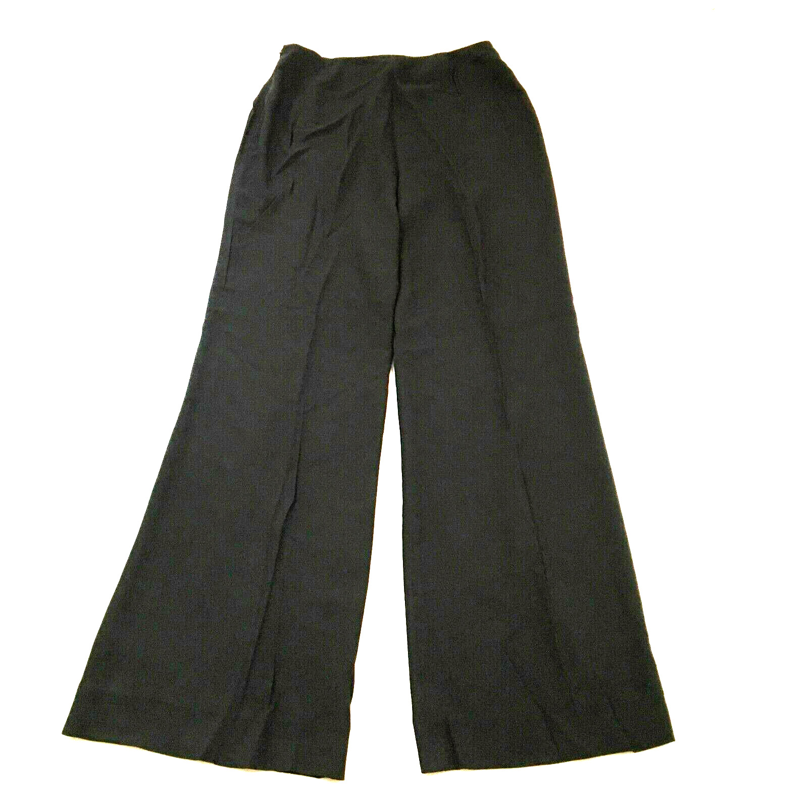 Rena Lange Womens Dress Pants Size 8 Black High Rise Side Zip Wide Leg NWT