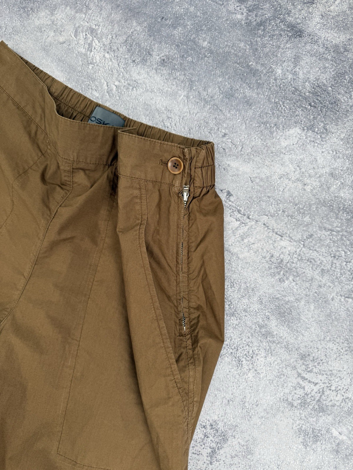 OSKA Trousers Baggy Pants Brown Size 2 Wide Barrel Balloon Women Parachute Japan