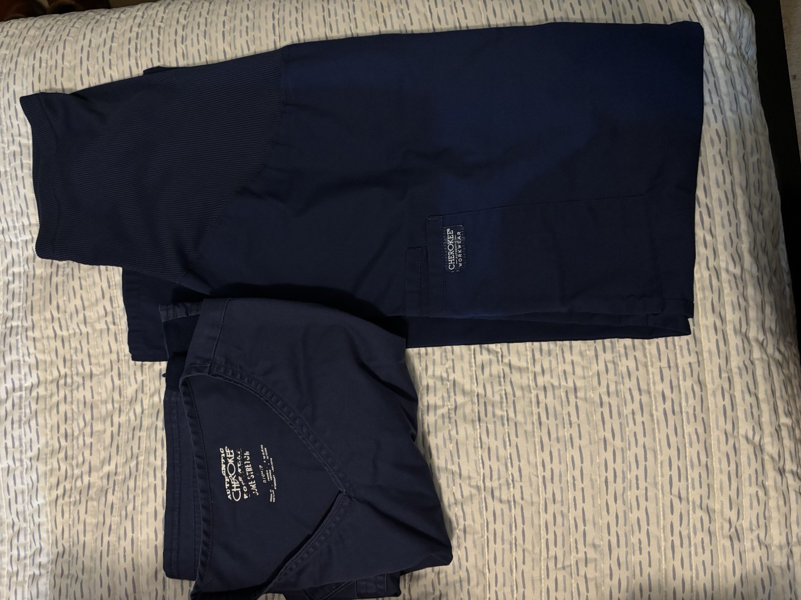 Cherokee Workwear Women’s Medical Scrub Pants Size S Navy Solid Knit