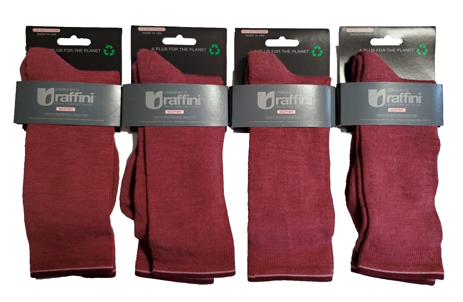 4 Umberto Raffini Womens Skinny Minnie Crew Sock Merino Wool Rayon Nylon Spandex