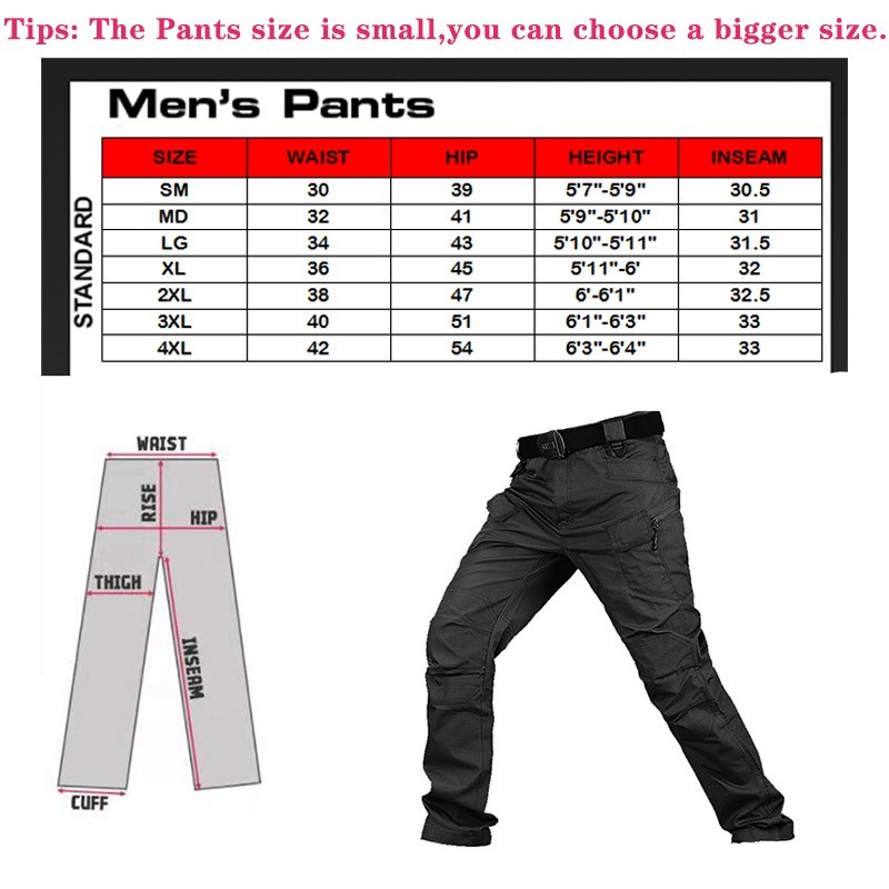 US Men Tactical Cargo Pants Soldier Straight-fit Work Combat Trousers Outdoor