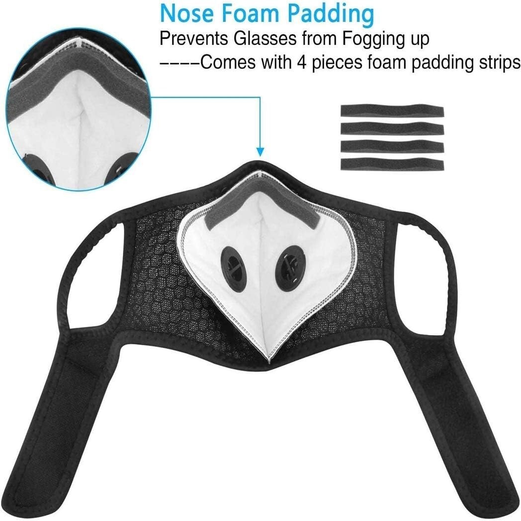 Reusable Respirator Face Mask with Active Carbon Filters for Woodworking Moving