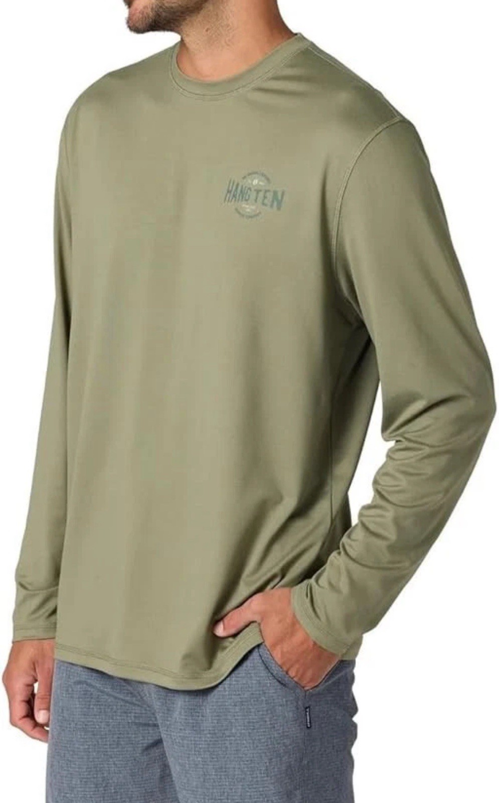 Hang Ten Men’s Long Sleeve Sun Tee, UPF 50+, Quick-dry fabric, Lightweight