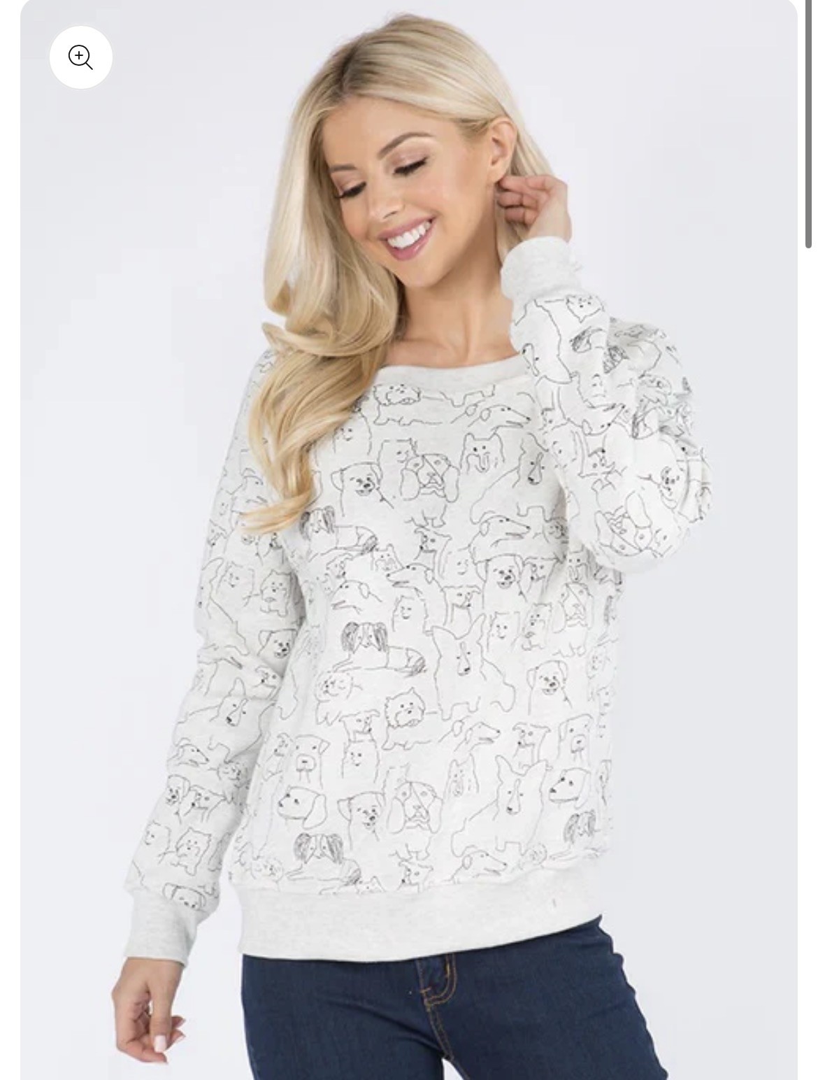 SM Wardrobe All Over Dog Breed Print Pullover Sweatshirt Size Small Artsy Animal
