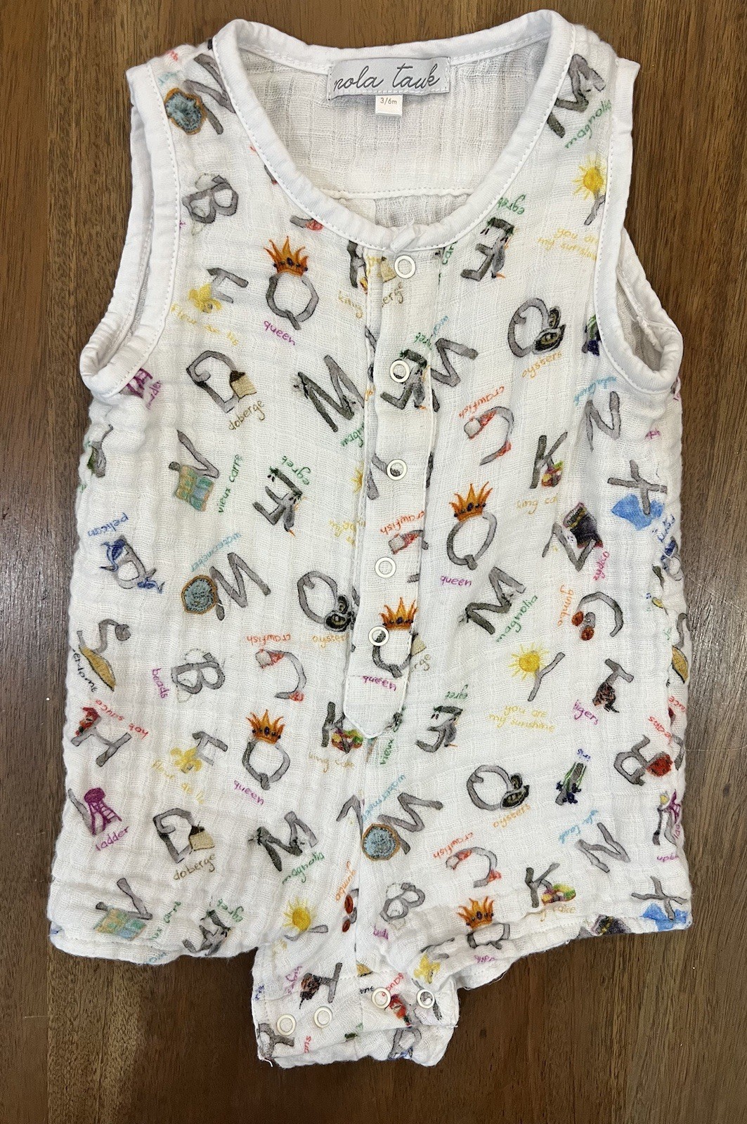 Nola Tawk Muslin Sleeper ABC’s Of Nola 3-6 Months