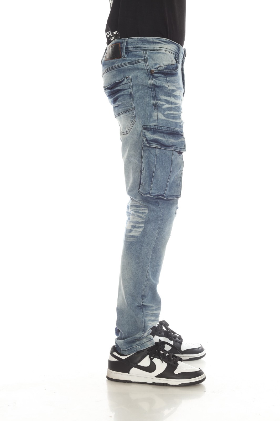 LT WASH CARGO Mens Ripped Skinny Jeans Premium Stretch Denim Jeans | IM