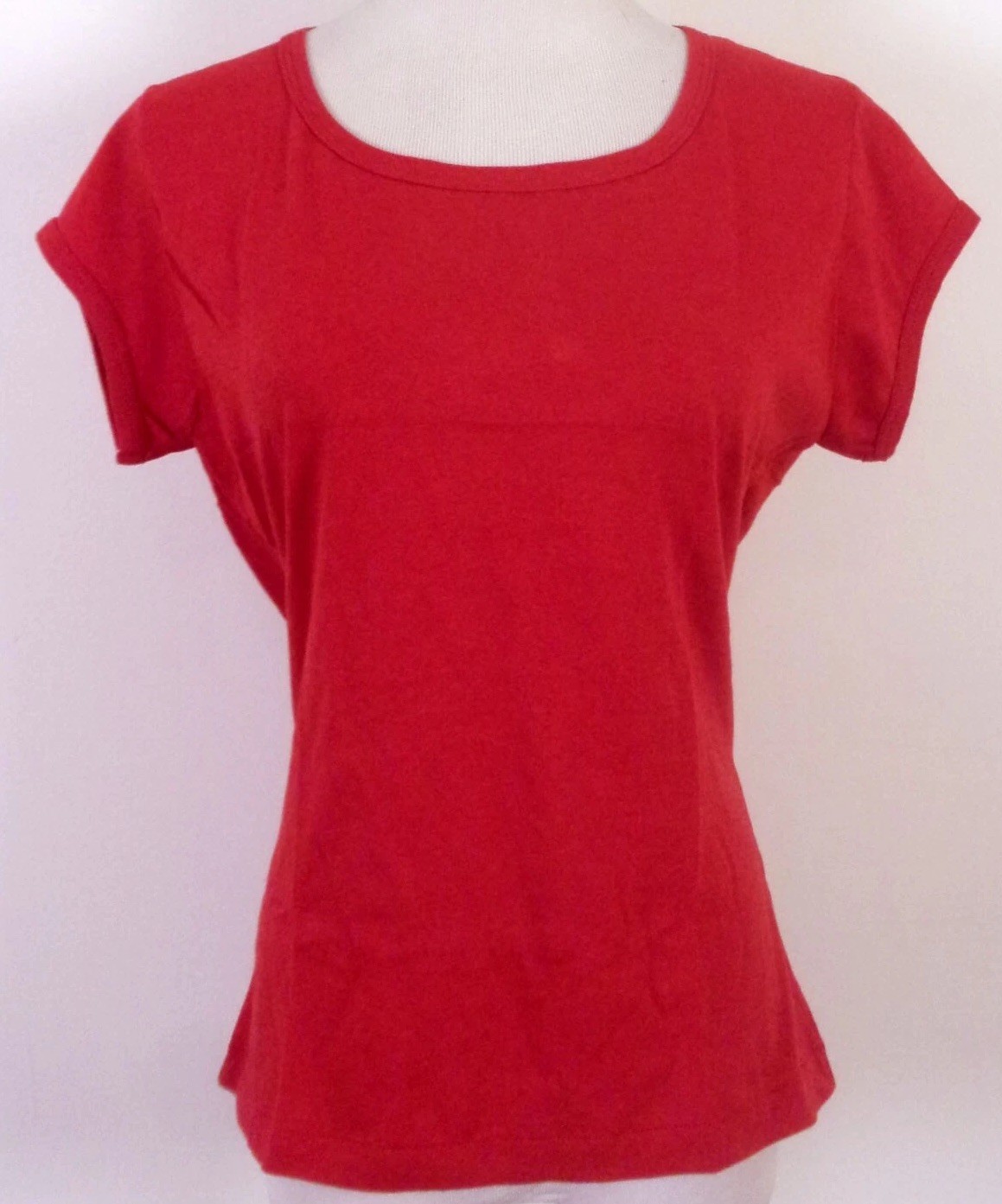 vintage 70s 80s Sportswear NWOT Single Stitch Baby Doll T-Shirt Blank Red Top L