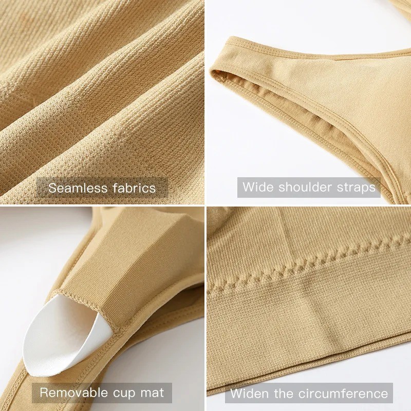 Sport Bras Seamless Wire-Free Light Support Tank Sports Yoga Sleep Bra 3 Pack US