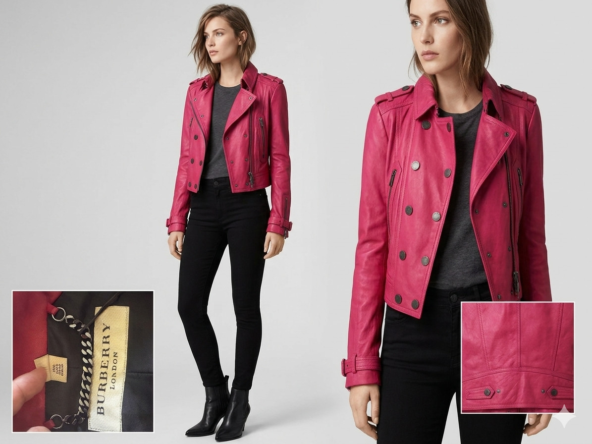 Burberry London Leather Biker Jacket