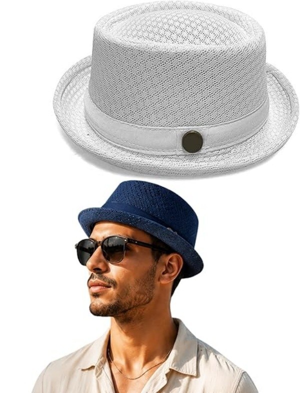 Summer Breathable Mesh Pork Pie Hat for Men
