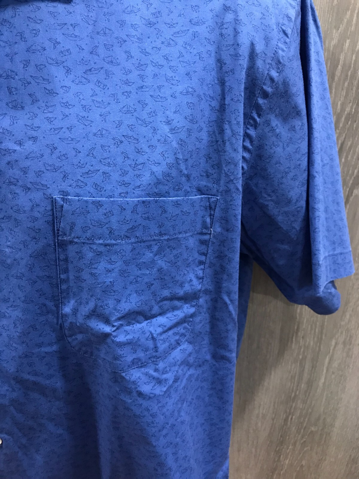 Peter Millar Crown Men’s Size M Moon Blue Printed Sport Shirt $155 NWT