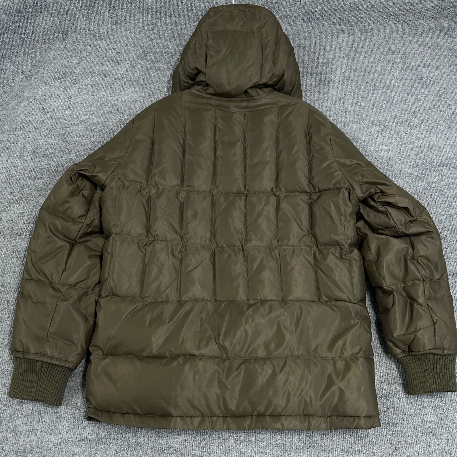 GAP Parka Coat Men Small Olive Green Military Puffer Jacket Down Hood Lined