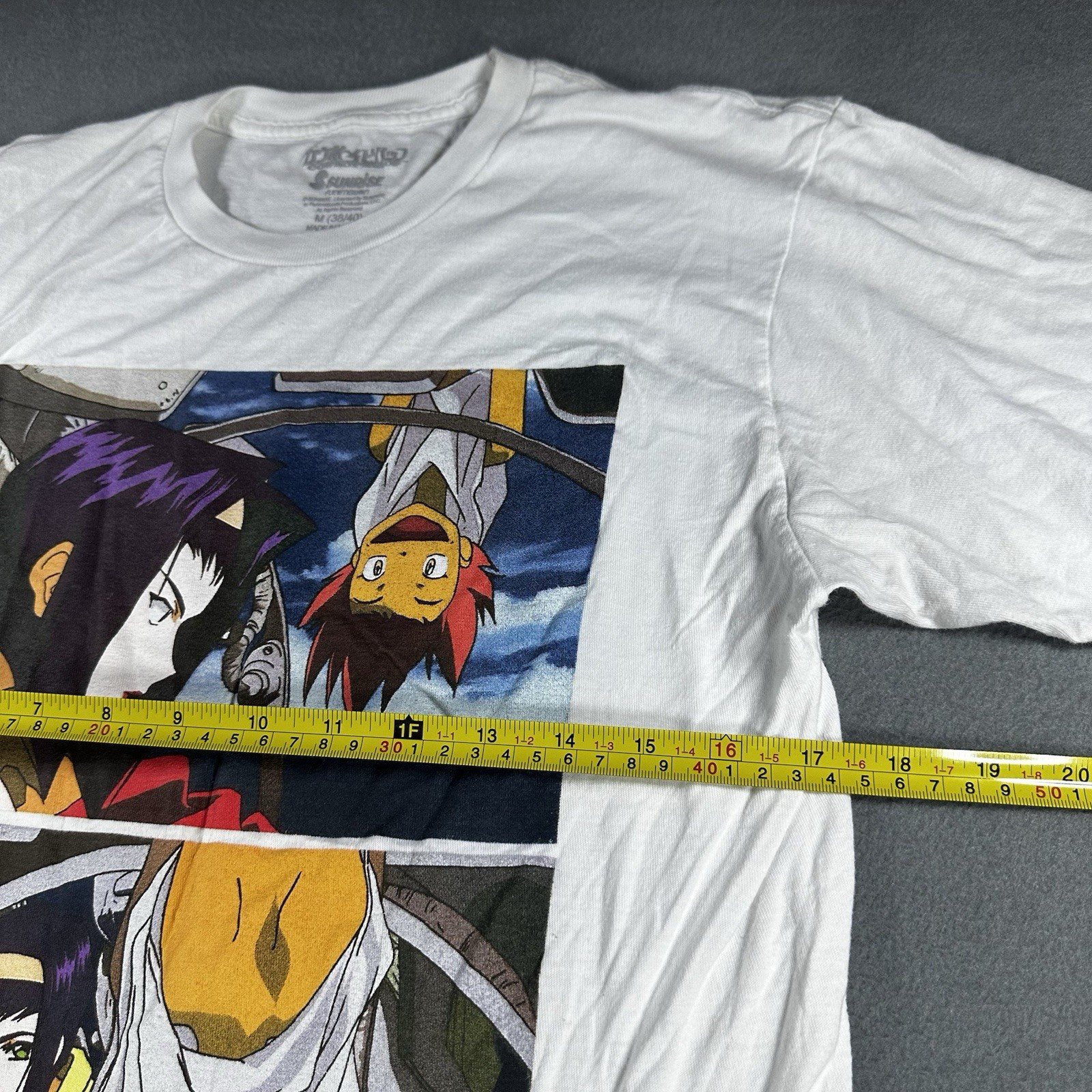 Sunrise Cowboy Bebop White M Men’s Cotton Graphic T-Shirt Short Sleeve