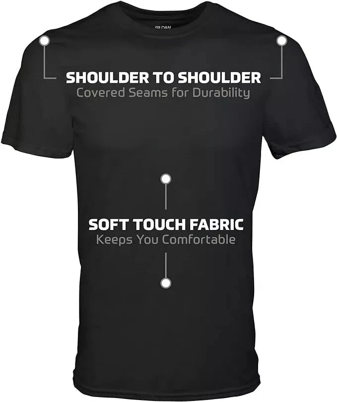 Extra Large Gildan (5-pack) Black Solid Heavy Cotton Short Sleeve Blank T-Shirt
