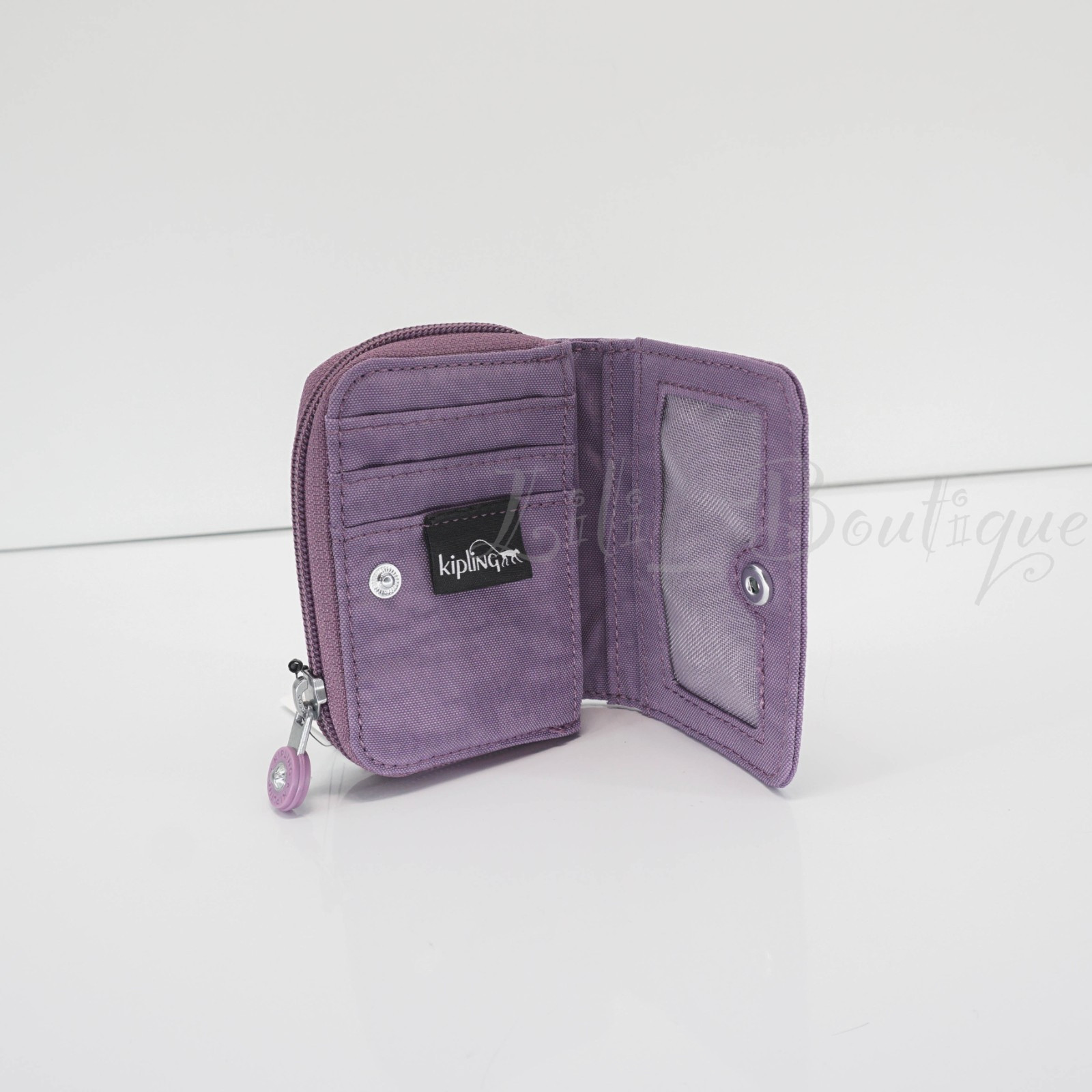 Kipling Tops Mini Wallet Zip Snap Card Case KI0807 Polyamide Purple Passion NWT