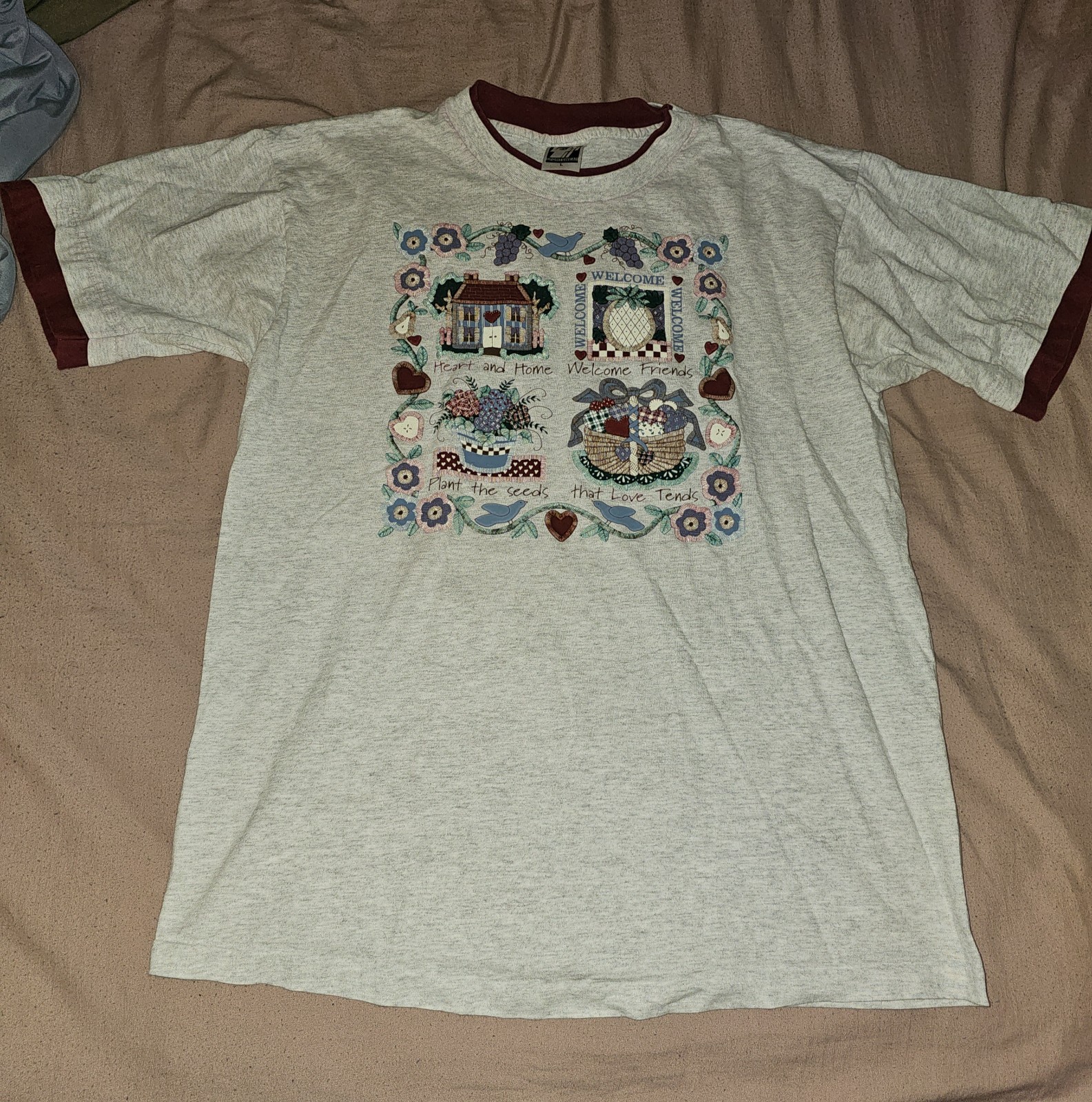 Super cute authentic 90s vintage ringer t-shirt featuring a charming country sam