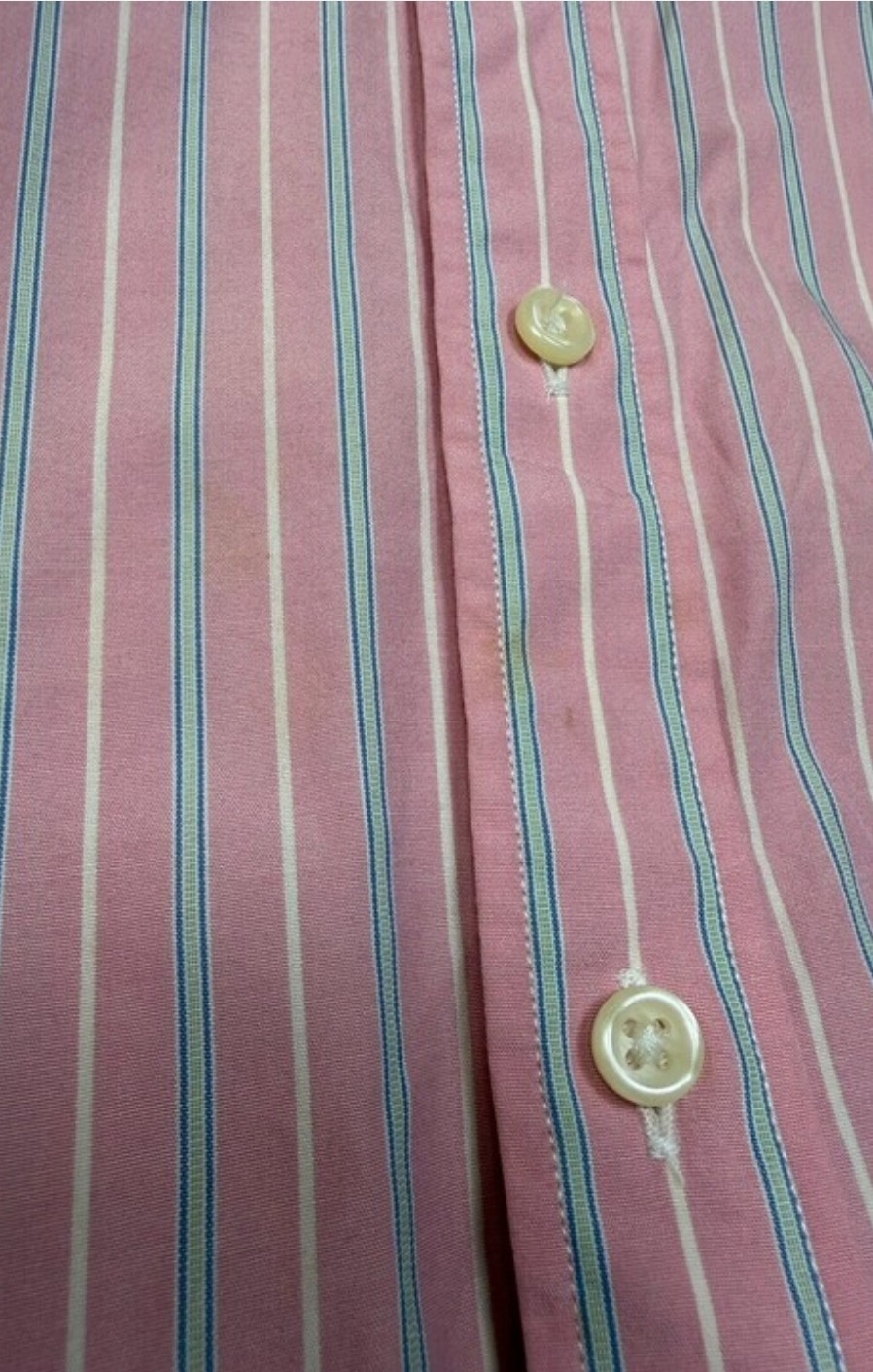 Ralph Lauren Sport Button-Down Shirt Pink Striped Long Sleeve Cotton Size 8
