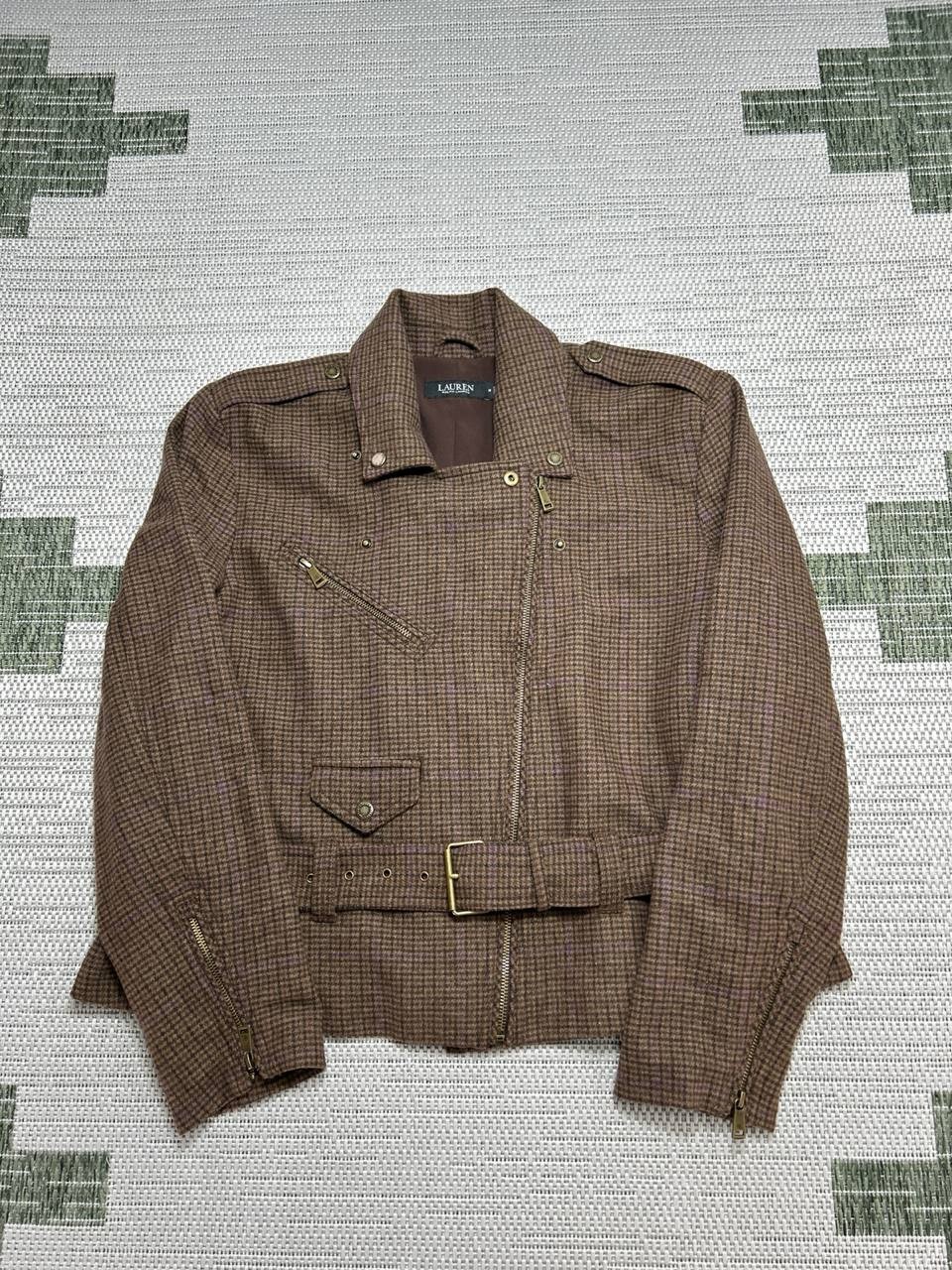 Lauren Ralph Lauren Jacket Womens 14 Brown Full Zip Wool Blend Peacoat *