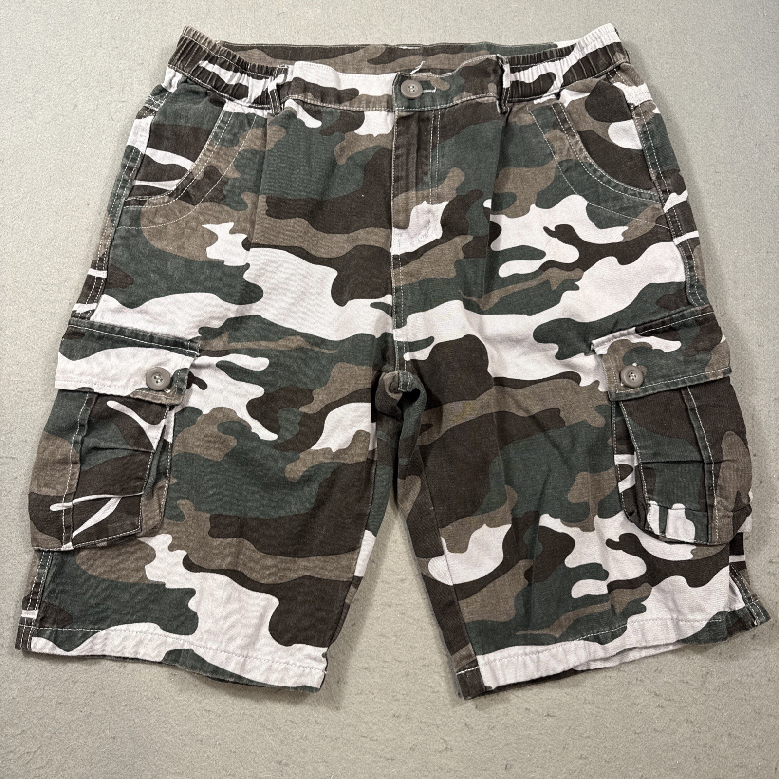 Mens Camouflage Cargo Combat Shorts Army Work Casual Cotton Chino Mens 32 Camo