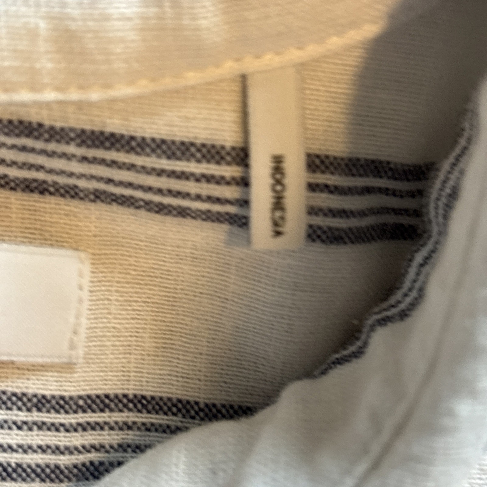 Foxcroft Linen Blend Tunic White/Blue Stripe Sz 8 Beachy Classic Asymmetrical