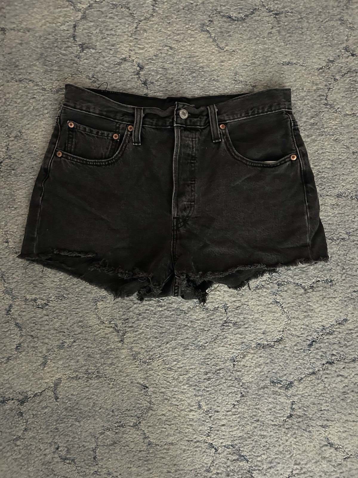 Levi’s 501 Women’s Black Denim Cut-Off Shorts Size XX Regular Fit Mid Rise